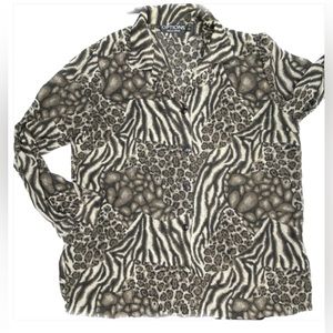 Optiics Della Spiga LEOPARD Long Sleeve Blouse, 12 Spring Sale